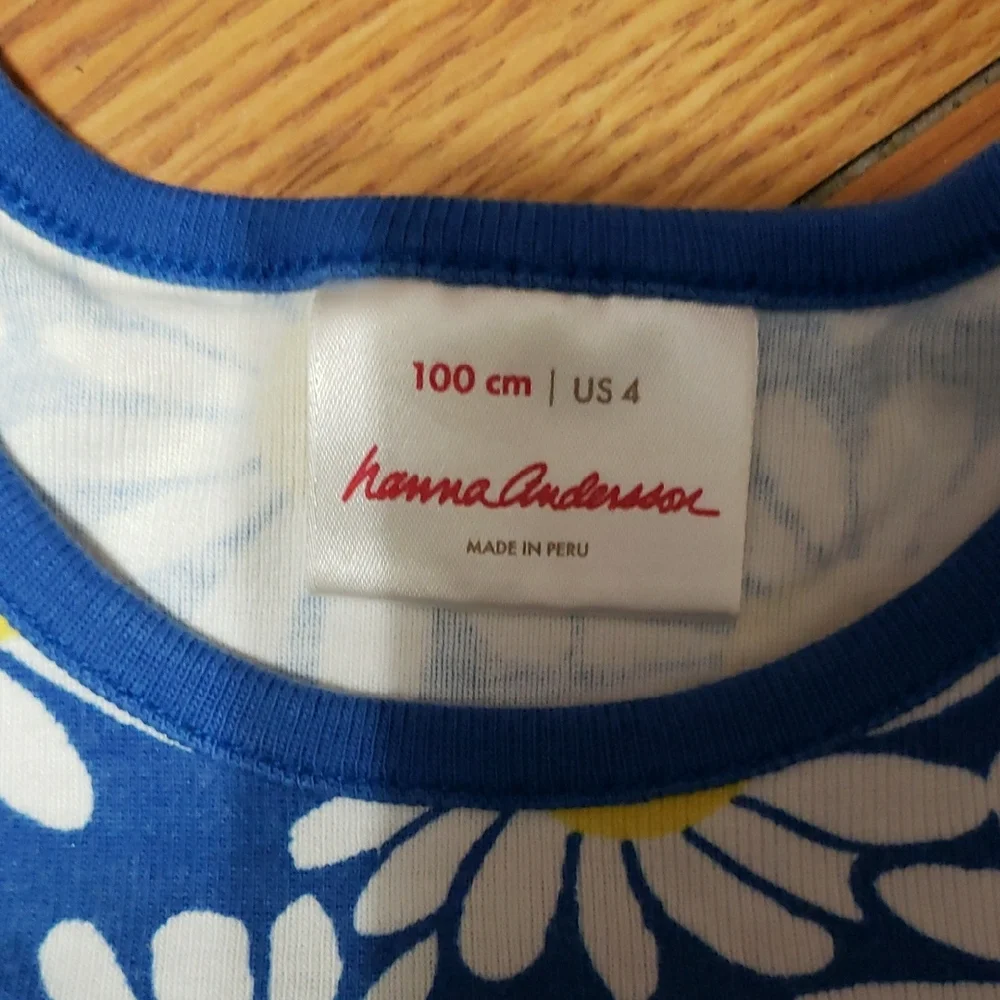 Hanna Andersson Blue and White Floral Kids Dress‎